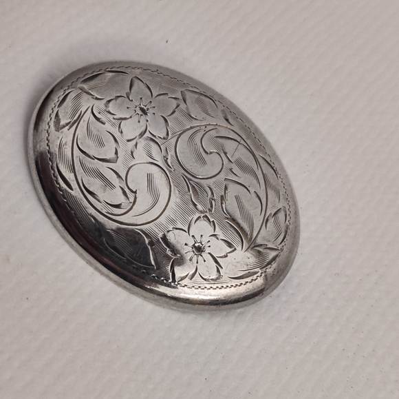 Vintage 60s La Reine Sterling Silver Victorian brooch - Picture 5 of 11